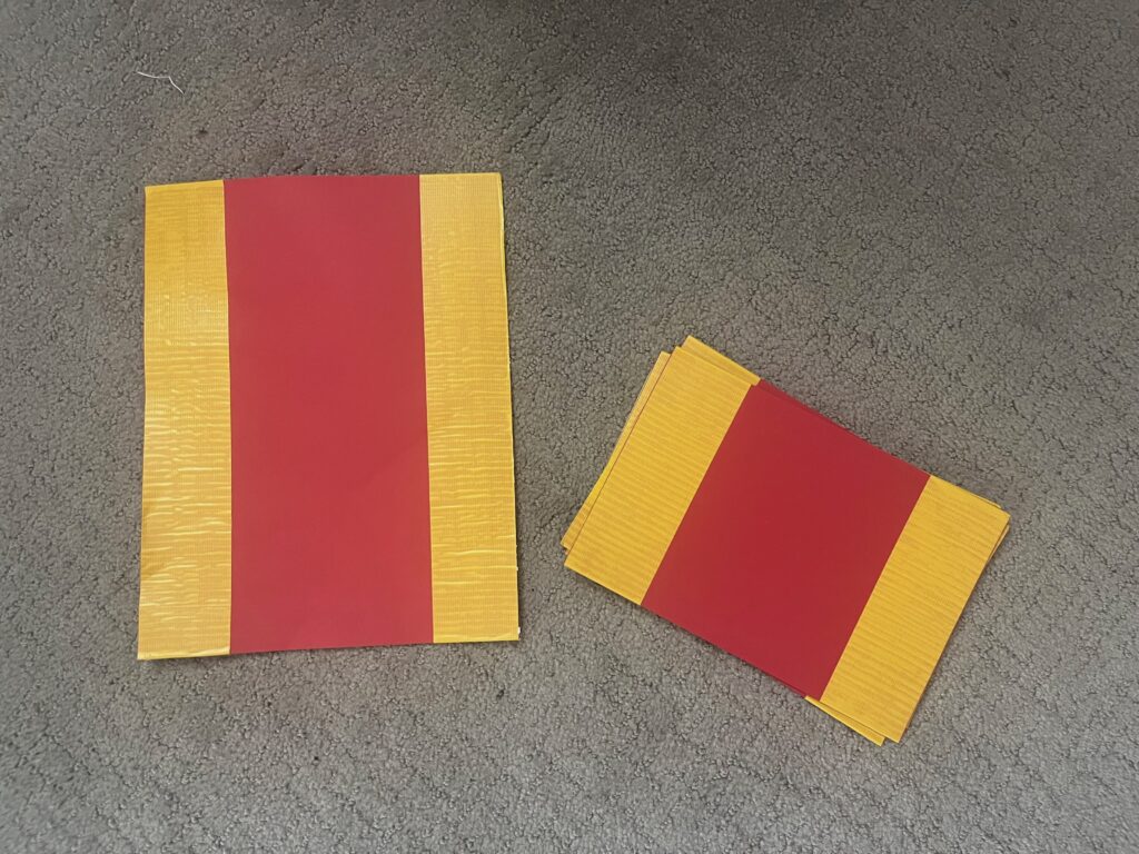 Yellow and red signs